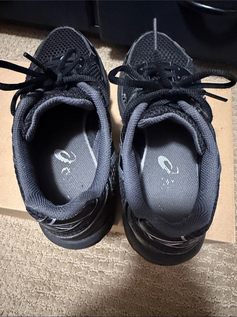 ASICS Black and Silver Mesh Running Sneakers